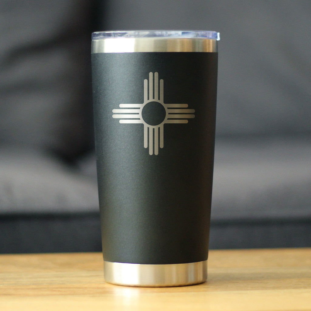 Flag of New Mexico - Insulated Coffee Tumbler Cup with Sliding Lid - Stainless Steel Insulated Mug - New Mexico Themed Gifts for Women and Men